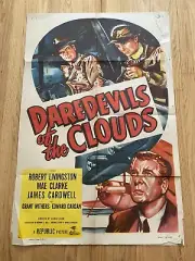 1948 DAREDEVILS OF THE CLOUDS Republic Pictures THRILLER One Sheet Movie Poster