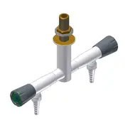 Gentec DURALAB - Laboratory Tapware Labortaory Two Way Angle Tap 180 Degree Pendant Mounted W/tube Nozzle - Water