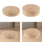 Woven Straw Flat Seat Cushion, Tatami Cushion, Handmade Round Floor Cushion, for