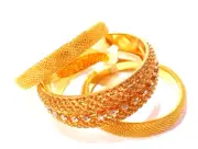 Lee Angel Neiman Marcus Women's Mesh Crystal Bangle Set 3 Bracelet NWT 225