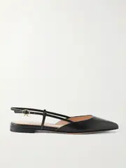 [Gianvito Rossi] Gianvito Rossi - Ascent Leather Point-toe Flats - Black - IT36 IT 36 Black