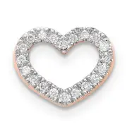 14k Rose Gold Diamond Heart Slide Pendant
