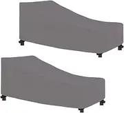 Easy-Going Waterproof Patio Lounge Chair Cover UV Resistant Outdoor Chaise Lounge Covers with Tape Sealed Seam(2 Pack-68Wx30Dx30H inch, Grey)