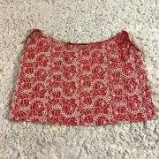 Buffalo David Bitton Embroidered Floral Skirt Red Lined Womens Extra Large NEW