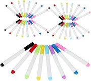 KALLORY 40pcs Whiteboard Markers Erasable Paint Markers Brush Tip Household School Dry Erase Makers Classroom Whiteboard Pens