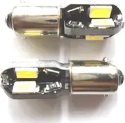 Baceyong 2pcs 12V BA9S 5630 LED SMD Side Lights Bulbs Replacement, Car Interior Lamps Bulbs, Canbus No Error White Lights