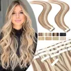 Thick Tape In 100% Human Hair Extentions Full Head Seamless Skin Wefts Mix Color