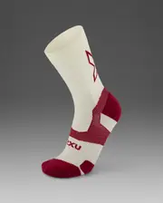 Vectr Light Cushion Crew Socks, 2XU, S, Blush/Merlot, Unisex
