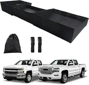 Marretoo Foldable Under Seat Storage Box for 2014-2018 Chevrolet Silverado/GMC Sierra 1500 2015-2019 Silverado/Sierra 2500HD 3500 HD Crew Cab | Sierra Accessories Truck bed Underseat Storage Organizer