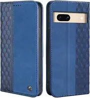 [CXTcase] Mobile Phone Case for Google Pixel 7, Leather Flip Case for Google Pixel 7, PU Leather Shockproof Magnetic Protective Case for Google Pixel 7, Blue