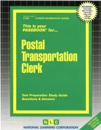 在飛比找博客來優惠-Postal Transportation Clerk (U