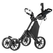 CaddyTek CaddyCruiser ONE Pro One-Click Folding 4-Wheel Golf Push Cart - Black