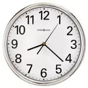 Howard Miller Hamilton Wall Clock, 12", Silver, 1 AA