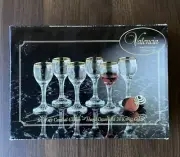 Set of 6 Valencia Hand Decorated 24K Gold Cordial Glasses