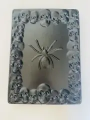 Spooky Halloween Black Web Spider Tray Plate Ceramic New