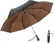 [ThreeH] Compact Folding Umbrella Skeleton Handle Windproof Lightweight Sun Rain Auto Open Close Umbrella Black Coating Inside