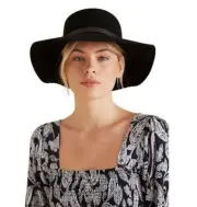 Seed Heritage Women's Hat - Black Floppy - 100% Wool - BRAND NEW WITH TAGS