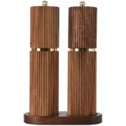 Wooden Salt and Pepper Grinder Set, Refillable Salt and Pepper grinder with a...