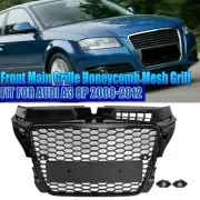 For 2008-2012 Audi A3 8P Glossy Black Honeycomb Front Hood Bumper Grille Mesh US (for: Audi)