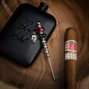 Fiery Red Bead Cigar Poker With Skulls, Beaded Cigar Pick, Women's Cigar Nubber