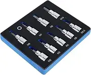 9Pcs Hex Bit Socket Set Sturdy Allen Key Sockets Professional 3/8inch Drive Drill Metric Tools Kit Impact Socket Set Size from 2mm to 10mm for Tool