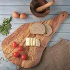 Olivewood Serving Board with Handle, Wooden Cheese and Charcuterie Board, 21"