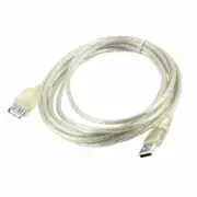USB 2.0 Type A Male to Female M/F Extension Cable Cord Clear 3Meters 9.8Ft
