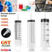 1-3x Reusable Big Large Plastic Hydroponics Nutrient Measuring Syringe 100-200ML