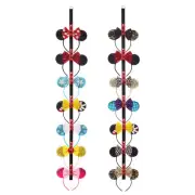 2Pcs Mouse Ears Headband Holder Polka Dot Hanging Wall Display Decor Vertical