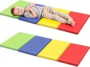 Wesiti Daycare Nap Mat 47" x 24" 1" Thick 4 Section Folding Sleeping Pad for Kids Portable Rest Mat for Classroom Preschool Daycare Travel Home