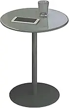 Coffee Table Modern Pedestal Metal Table, Green Round Coffee Tables Living Room, Small Side End Table Cocktail Table for Home, Office, Dining Room, Kitchen, Cocktail, Pub, Bistro(48x56cm)