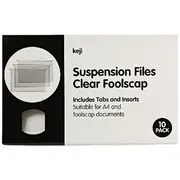 Keji Foolscap Suspension File Clear 10 Pack