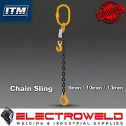ITM 8mm Leg Chain Sling 1m 2m 3m 6m Clevis & Grab Safety Hook 2 Ton TM9801-08030