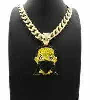 ICED BOONDOCK MASK NINJA GOON PENDANT & 20" 11mm CUBAN CHAIN NECKLACE