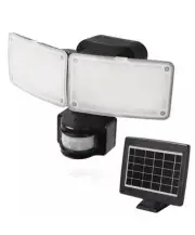 Defiant 180 Black Motion Sensor Solar Powered 2-Head LED Security Flood Light