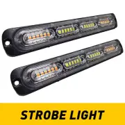 2x 24LED Flash Strobe Lights Bar Emergency DRL Running Warning Light Amber/White (for: Renault)