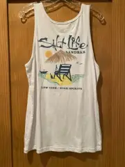Salt Life Men’s White Sandbar Low Tide/ High Spirits Tank Top NWT Size S