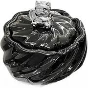 Home living room ashtray, personalized and creative ice cream ashtray, ceramic jewelry storage box, hotel/125(❂✲ Ice Cream Ashtray [Cool Black+Lucky Cat])
