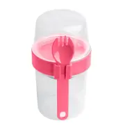 LocknLock To-Go 2-Way Food Container Storage w/ Fork Utensil 17.6cm Hot Pink