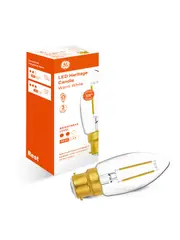 GE 2.5W Heritage LED Candle BC Globe in Warm White