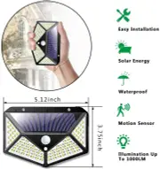 Vikus 100 Waterproof LED Motion Sensor Solar Security Lights Outdoor (2pack)