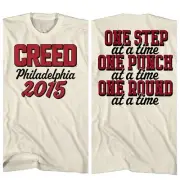 Rocky Balboa 2015 CREED Movie Mens T Shirt ONE STEP ONE PUNCH NATURAL 2 Sided