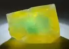 Golden Yellow Fluorite Crystal with Blue/Green Core - Okorusu Mine, Namibia