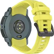VeveXiao Breathable Sport Band Compatible With Garmin Instinct 3 solar 45mm Strap, 22mm Quick Release Sport Silicone Bracelet Watch Strap instinct 3 Amoled 45mm Replacement Bands (yellow)