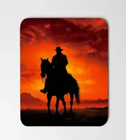 silhouette Man Riding Horse Desk Mouse Pad 8"x9.5" Non Slip Rectangle Mousepad