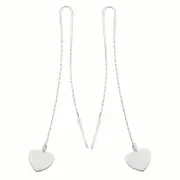 Sterling Silver Heart Threader Earrings