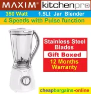 BLENDER FOOD PROCESSOR 1.5Lt JUG MAXIM 4 Speed with PULSE Smoothies Fruits Ice