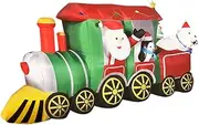 Inflatable Christmas Santa Family On Train W/ LED Lights 3.5M Xmas Decor Gift