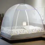 Mosquito Net Bed, Folding Mosquito Net Door Tent, Pop-Up Mosquito Net for Double Bed, Insect Fly Screen Curtain for Camping Travel Home Outdoor,Purple,for 1.5m Bed