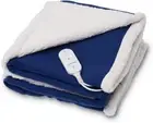 Reversible Heated Sherpa Fleece Throw with 3 Heat Settings, Machine Washable